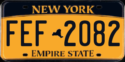 NY license plate FEF2082