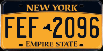 NY license plate FEF2096