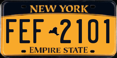 NY license plate FEF2101