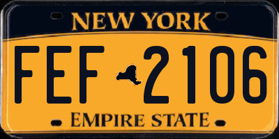 NY license plate FEF2106