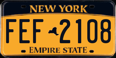 NY license plate FEF2108