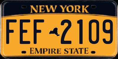 NY license plate FEF2109