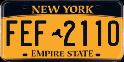 NY license plate FEF2110