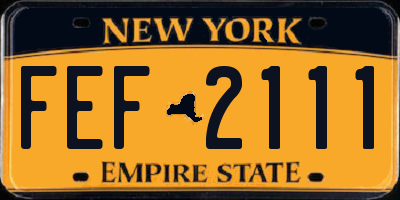 NY license plate FEF2111