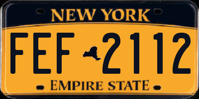 NY license plate FEF2112