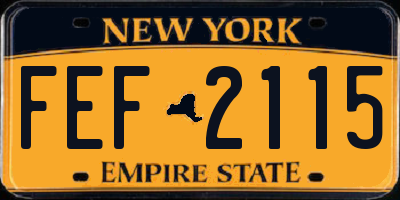 NY license plate FEF2115