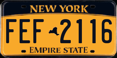 NY license plate FEF2116