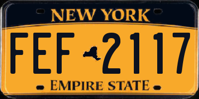 NY license plate FEF2117