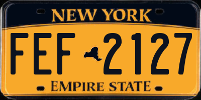 NY license plate FEF2127