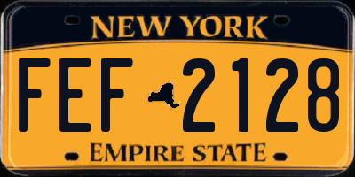 NY license plate FEF2128