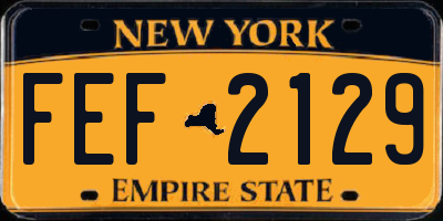 NY license plate FEF2129