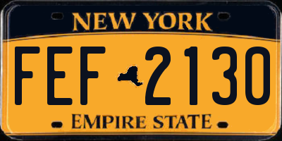 NY license plate FEF2130