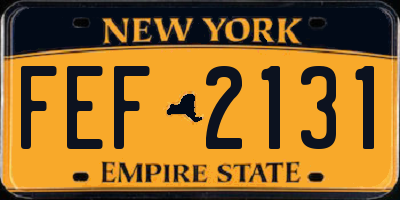 NY license plate FEF2131