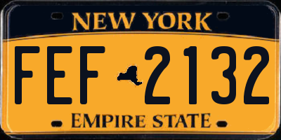 NY license plate FEF2132