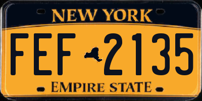 NY license plate FEF2135