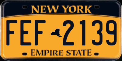 NY license plate FEF2139