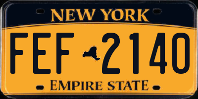 NY license plate FEF2140