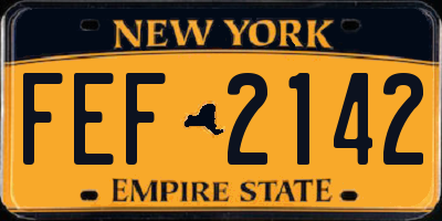 NY license plate FEF2142