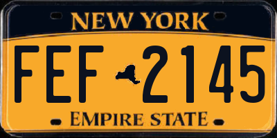 NY license plate FEF2145
