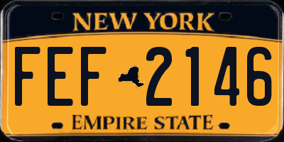 NY license plate FEF2146