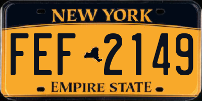 NY license plate FEF2149
