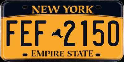 NY license plate FEF2150