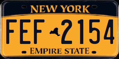 NY license plate FEF2154