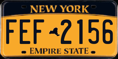 NY license plate FEF2156