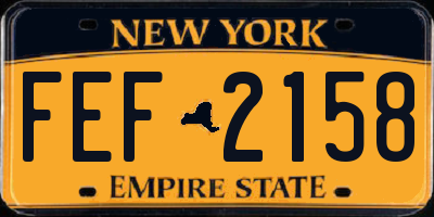 NY license plate FEF2158