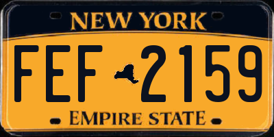 NY license plate FEF2159