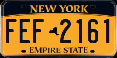 NY license plate FEF2161