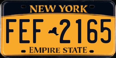 NY license plate FEF2165