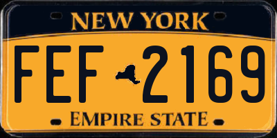 NY license plate FEF2169