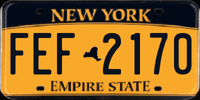 NY license plate FEF2170