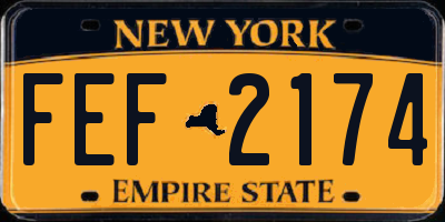 NY license plate FEF2174