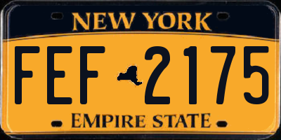 NY license plate FEF2175