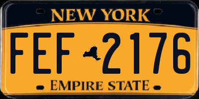NY license plate FEF2176