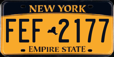 NY license plate FEF2177