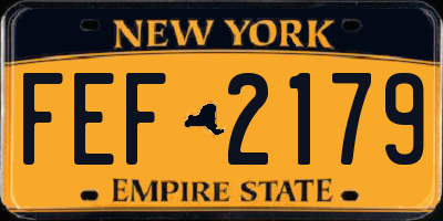 NY license plate FEF2179
