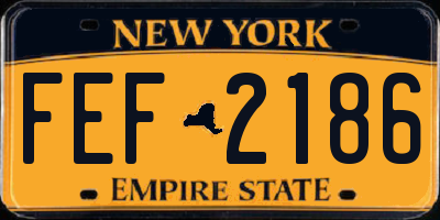 NY license plate FEF2186