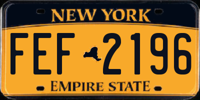 NY license plate FEF2196