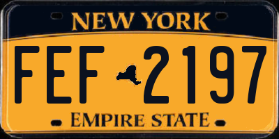 NY license plate FEF2197