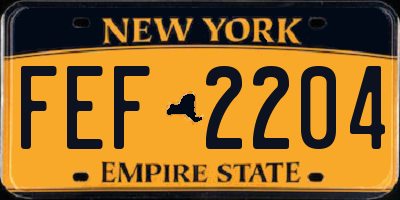 NY license plate FEF2204