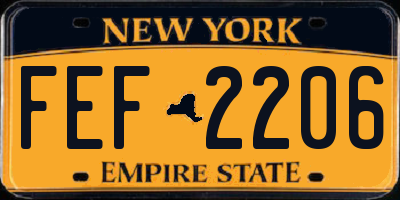 NY license plate FEF2206