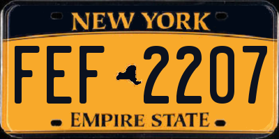 NY license plate FEF2207