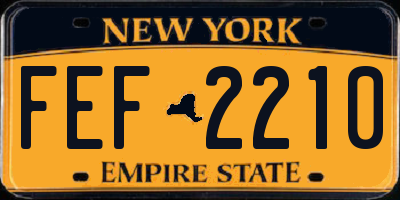 NY license plate FEF2210
