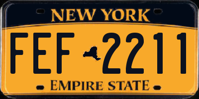 NY license plate FEF2211
