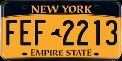 NY license plate FEF2213