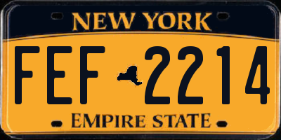 NY license plate FEF2214