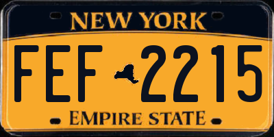 NY license plate FEF2215